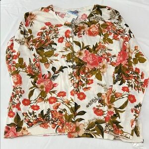 Laura Scott Floral Blouse - White and Pink